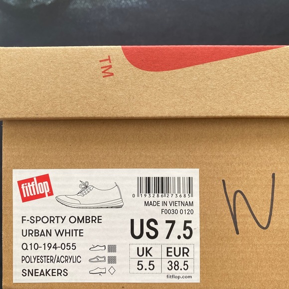 FITFLOP F-Sporty Ombre Womens Sneaker, Urban White, Size 7.5, NEW - Picture 6 of 8
